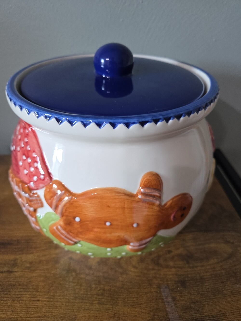 Hand Crafted For Bath And Body Works "Holiday 1997"  Gingerbread Candy Jar.
